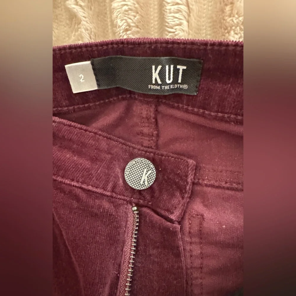 Kut from the Kloth Baby Bootcut Burgundy Corduroy Jeans - Picture 3 of 8